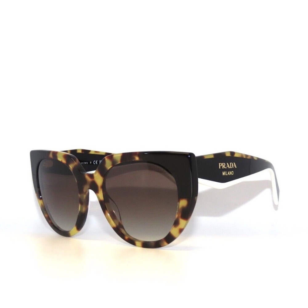 Prada 14WS 14 01M0A7 Medium Tortoise Black Gray Gradient Sunglasses PR14WS